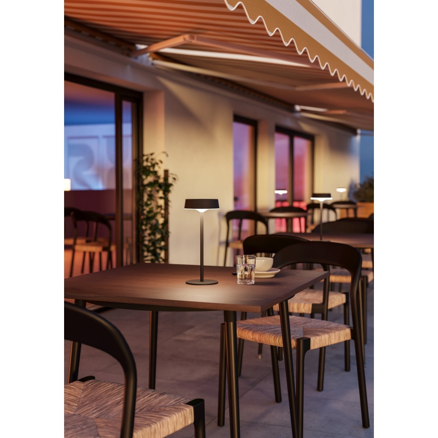 Eglo - Lampe de table tactile solaire rechargeable à LED dimmable LED/3W/5V 3000-6000K 1800 mAh IP44 noire