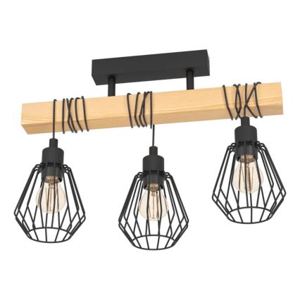 Eglo 780168 - Plafonnier TABODI 3xE27/40W/230V pin/noir