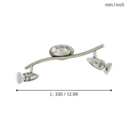 Eglo 78023 - Spot MAGNUM 2xGU10/3W/230V 3000K chrome mat