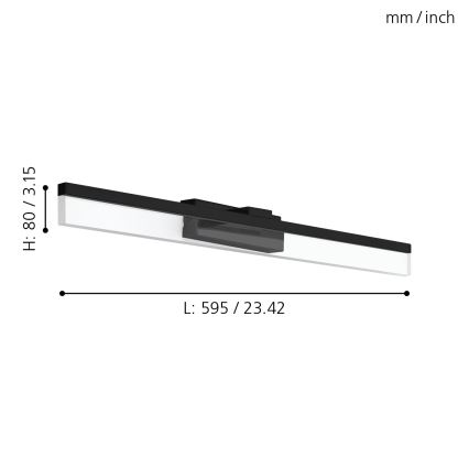 Eglo 780432 - Éclairage de miroir salle de bain YANGUAS LED/11W/230V 3000K 59,5 cm IP44