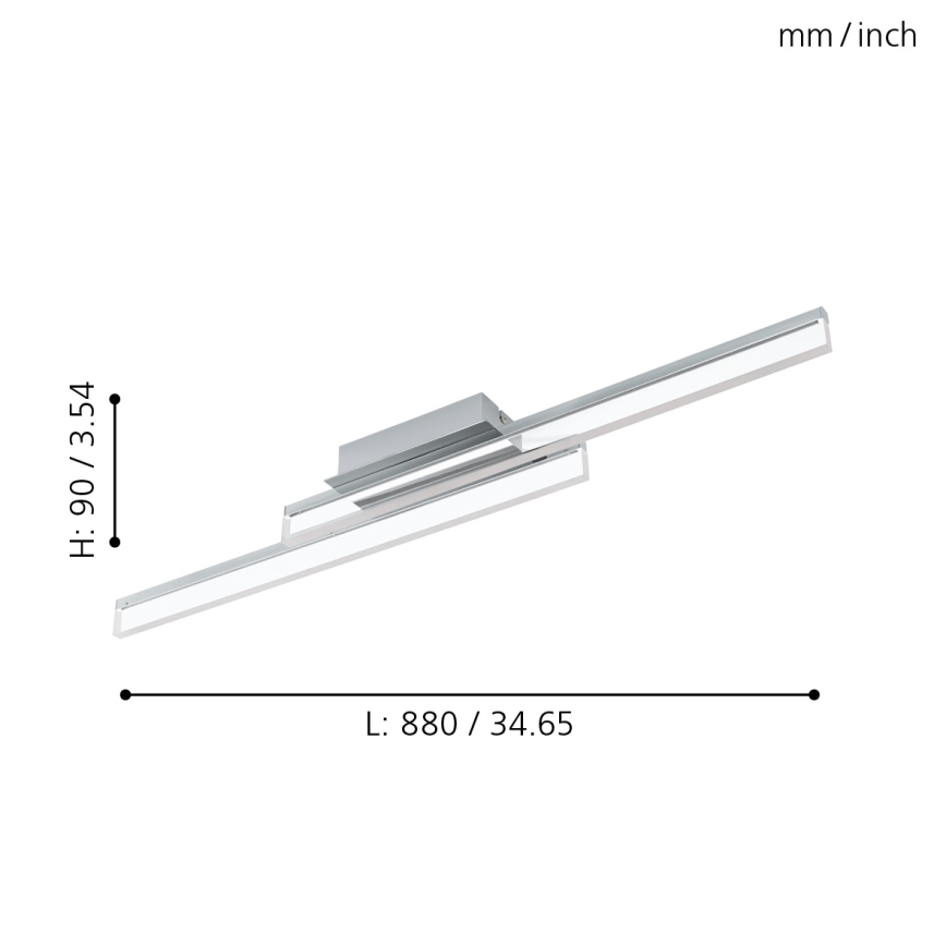 Eglo 780433 - Plafonnier salle de bain YANGUAS 2xLED/11W/230V 3000K IP44 chrome mat
