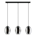 Eglo 780481 - Suspension sur câble CADAQUES 3xE27/40W/230V noir/fumé