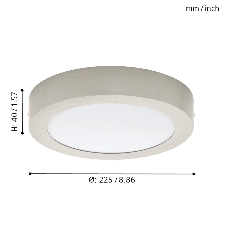 Eglo 78214 - Plafonnier LED FUEVA, 16,5 W / 230 V, Ø 22,5 cm