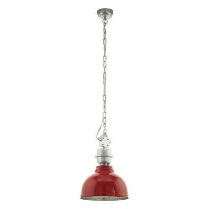 Eglo 78297 - Lustre avec chaîne GRANTHAM 1XE27/60W/230V rouge