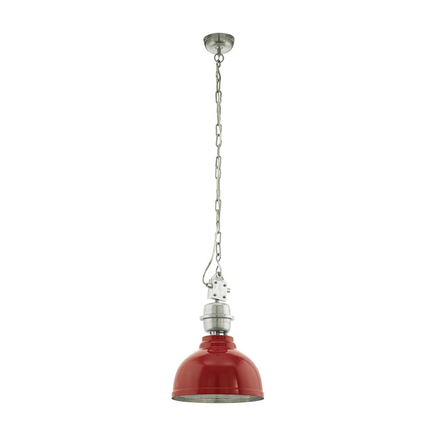 Eglo 78297 - Lustre avec chaîne GRANTHAM 1XE27/60W/230V rouge