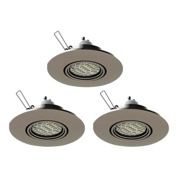 Eglo 78705 - LOT 3x Spot encastrable PENETO 1xGU10/3,3W/230V chrome mat
