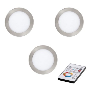 Eglo 78736 - LOT 3x Luminaire encastré LED TINUS LED/11W/230V + télécommande