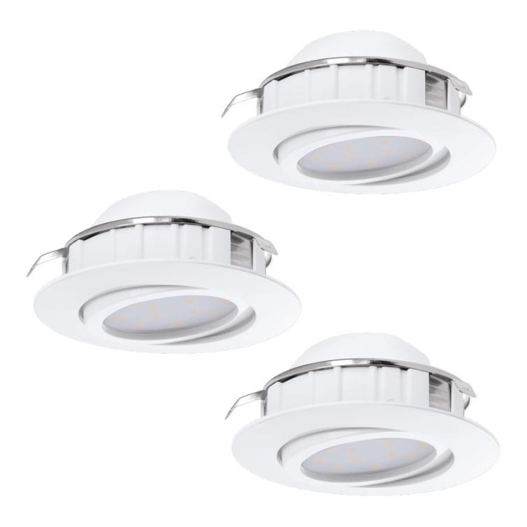 Eglo 78755 - LOT 3x Spot encastrable PINEDA 1xLED/6W/230V 3000K blanc