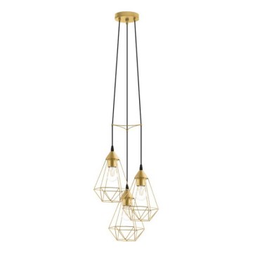 Eglo 79262 - Suspension sur câble BYRON 3xE27/60W/230V, finition laiton