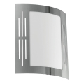 Eglo 79282 - Applique murale extérieure CITY 1xE27/60W/230V chrome brillant IP44