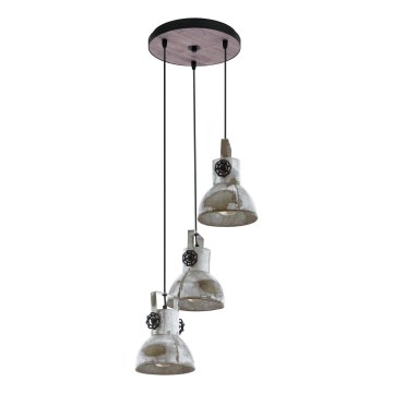 Eglo 79371 - Suspension sur câble BARNSTAPLE 3xE27/40W/230V marron/patiné