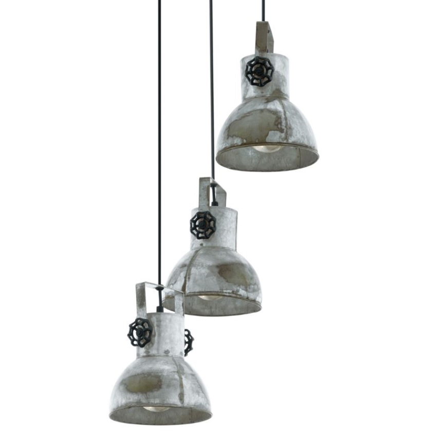 Eglo 79371 - Suspension sur câble BARNSTAPLE 3xE27/40W/230V marron/patiné