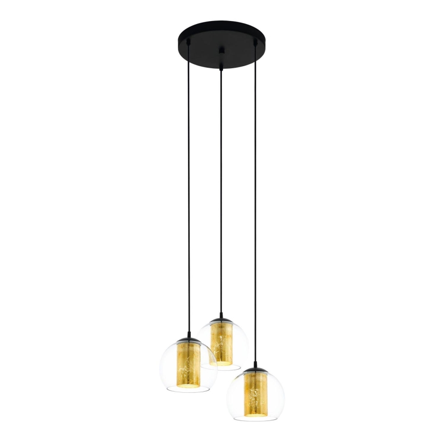 Eglo 79458 - Suspension sur câble BOLSANO 3xE27/28W/230V dorée/noire
