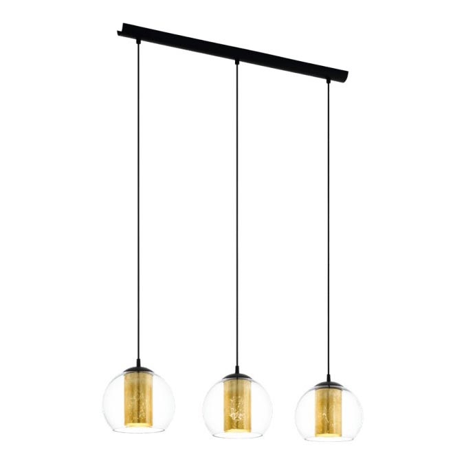 Eglo 79461 - Suspension sur câble BOLSANO 3xE27/28W/230V doré/noir