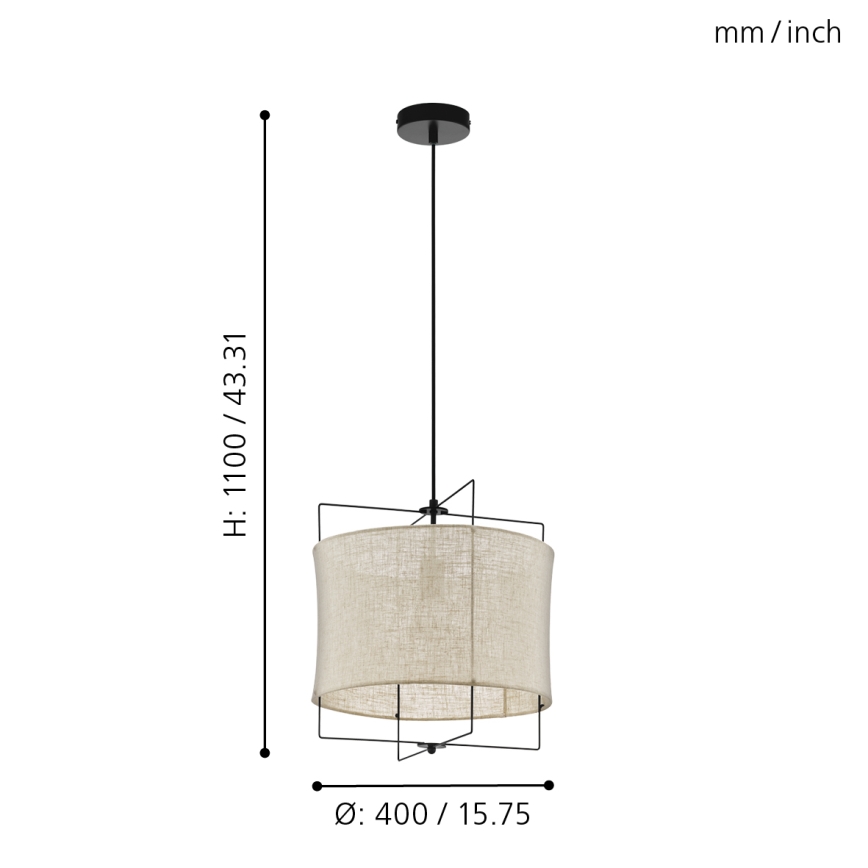 Eglo 79644 - Suspension filaire BRIDEKIRK 1xE27/40W/230V