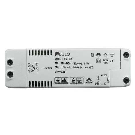 Eglo 80884 - Transformateur électrique EINBAUSPOT 20 -60W/230V/12V AC