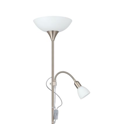 EGLO - Lampadaire 1xE27/60W + 1xE14/25W chrome mat