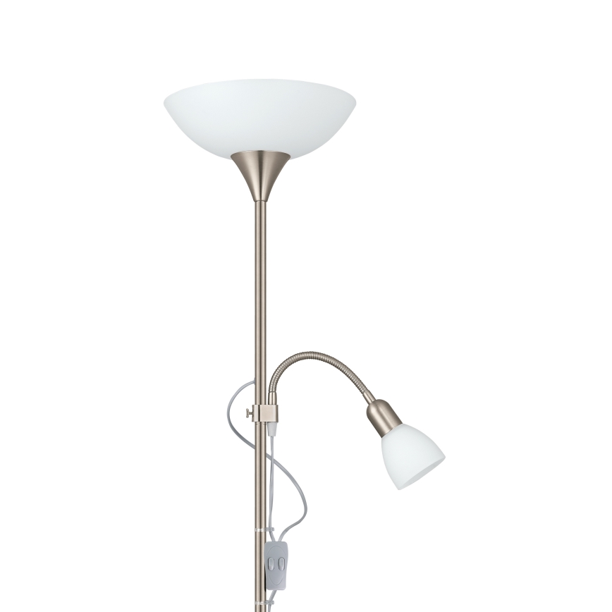 EGLO - Lampadaire 1xE27/60W + 1xE14/25W chrome mat