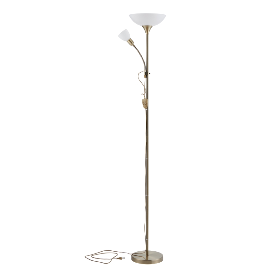EGLO - Lampadaire 1xE27/60W + 1xE14/25W laiton