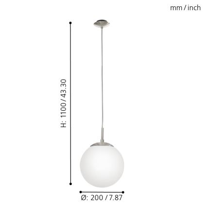 EGLO - Suspension filaire 1xE27/60W/230V d. 20 cm