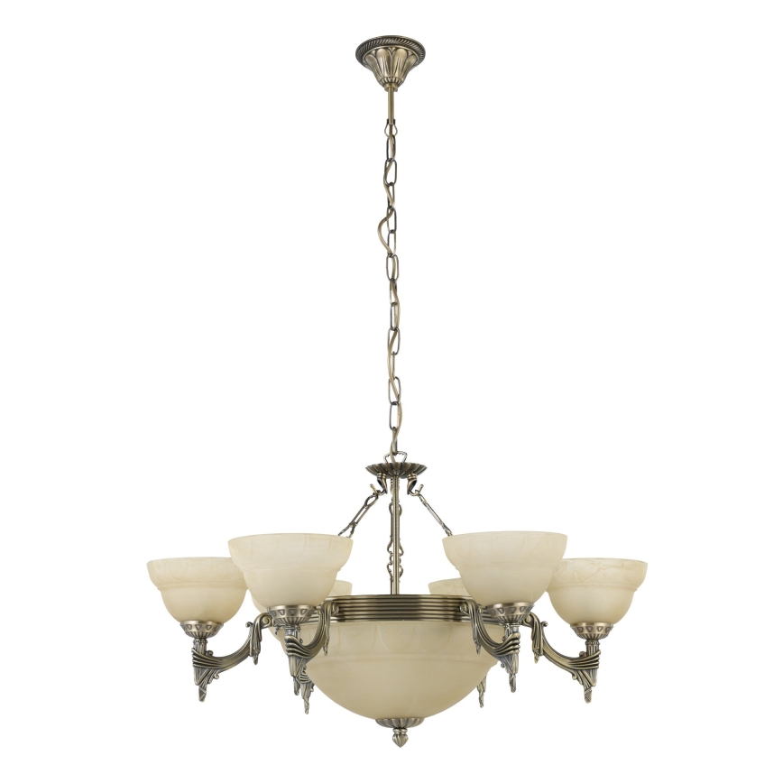 Eglo - Lustre sur chaîne 9xE14/60W Verre albâtre