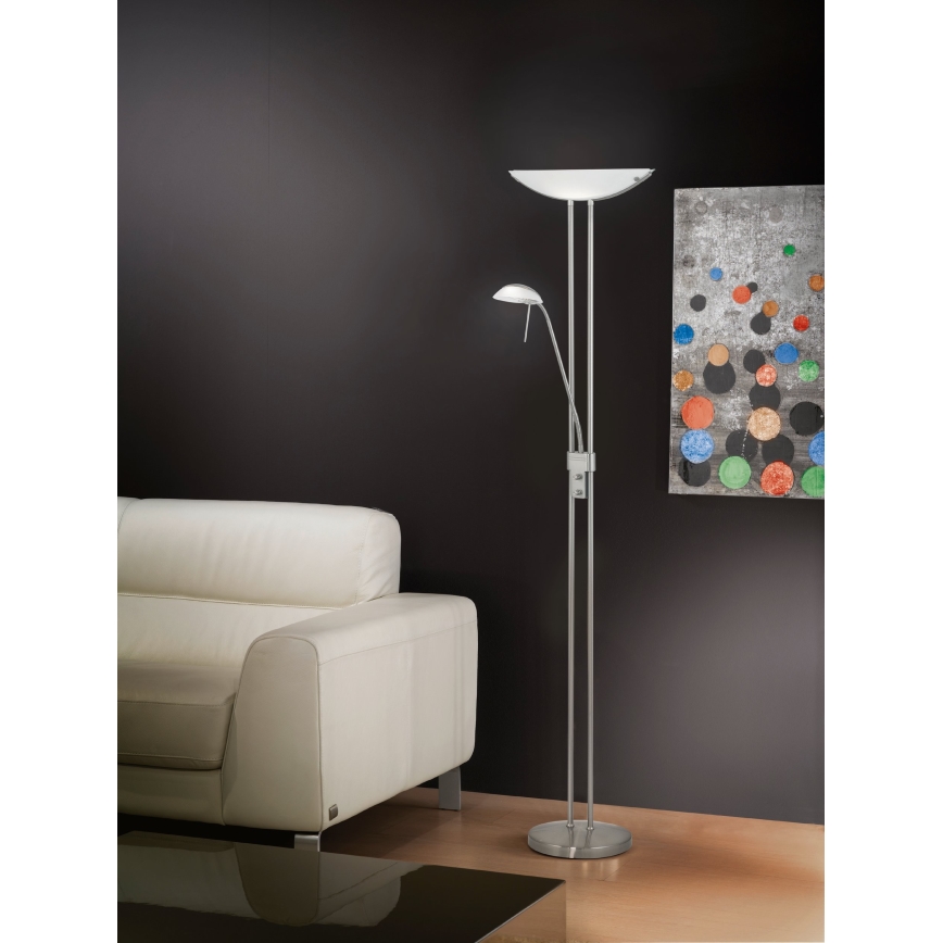 EGLO - Lampadaire dimmable BAYA 1xR7s/230W+1xG9/33W chrome mat