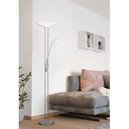 EGLO - Lampadaire dimmable BAYA 1xR7s/230W+1xG9/33W chrome mat