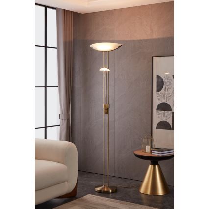 EGLO - Lampadaire à intensité variable 1xR7s/230W + 1xG9/33W bronze