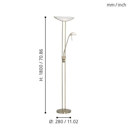 EGLO - Lampadaire à intensité variable 1xR7s/230W + 1xG9/33W bronze