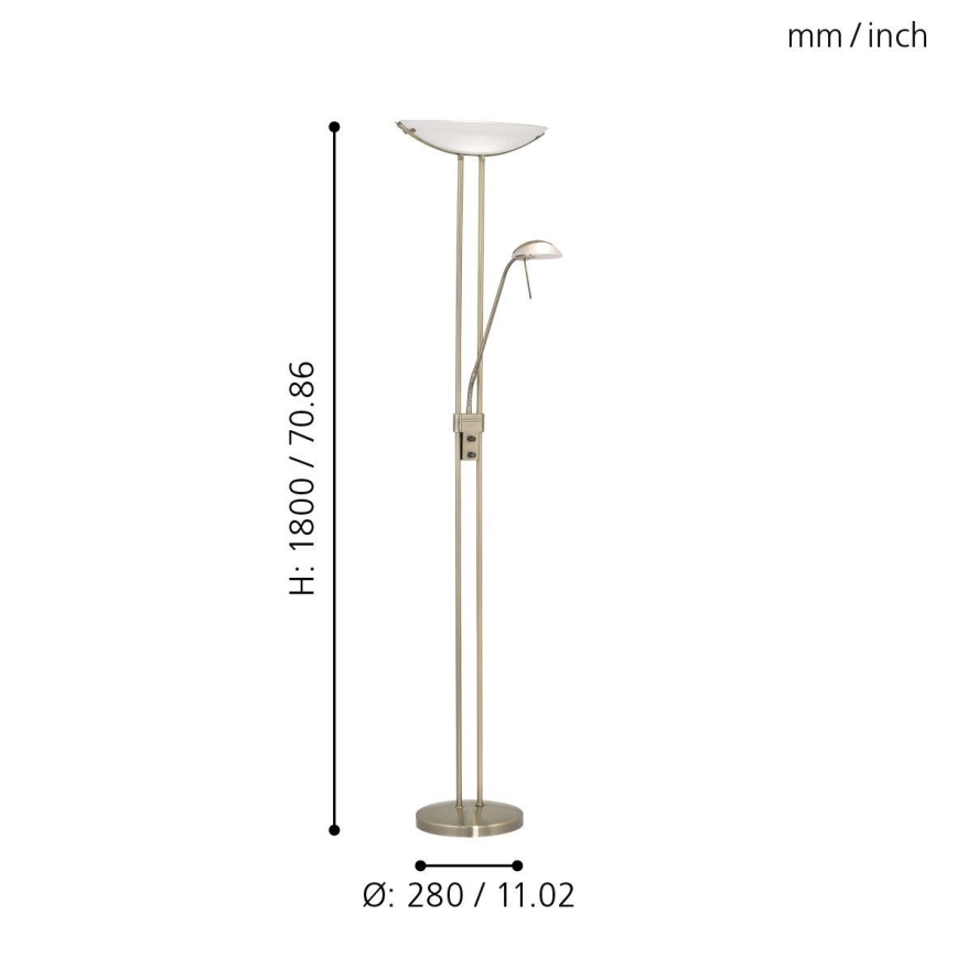 EGLO - Lampadaire à intensité variable BAYA 1xR7s/230W + 1xG9/33W bronze