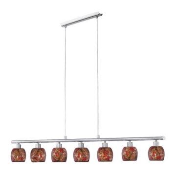 EGLO 87958 - Lustre SABANA 7xE14/40W rouge/orange