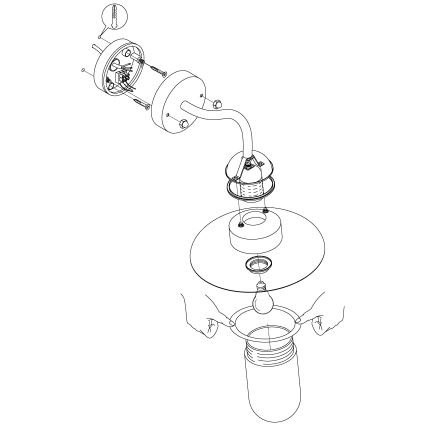 Eglo - Applique murale extérieure acier galvanisé IP44