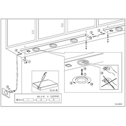EGLO 89463 - Spot cuisine EXTEND 3 3xG4/20W