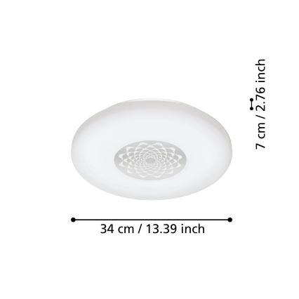 Eglo 900008 - Plafonnier LED dimmable CAPASSO LED/15,6W/230V 2700-6500K
