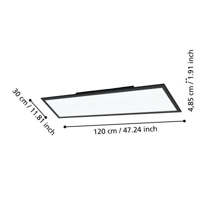 Eglo - Plafonnier à intensité variable LED/33,5W/230V noir ZigBee