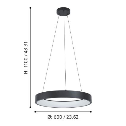 Eglo - Suspension filaire à intensité variable LED RGBW LED/26W/230V ZigBee