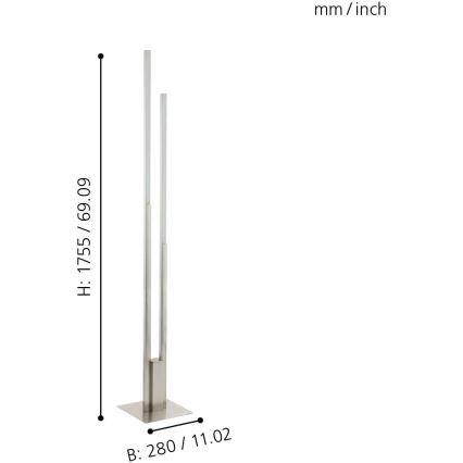 Eglo - Lampadaire à intensité variable LED RGBW LED/32W/230V ZigBee