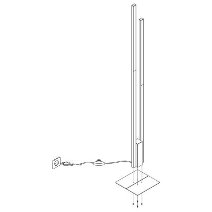 Eglo - Lampadaire LED RVBW à intensité variable 2xLED/16W/230V noire ZigBee