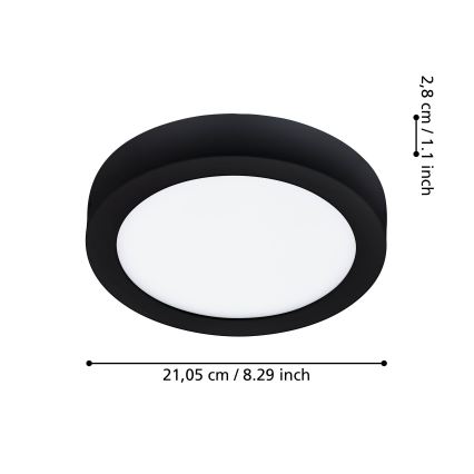Eglo - Luminaire LED dimmable pour salle de bains, 16,5 W, 230 V, IP44, ZigBee, Ø 21 cm
