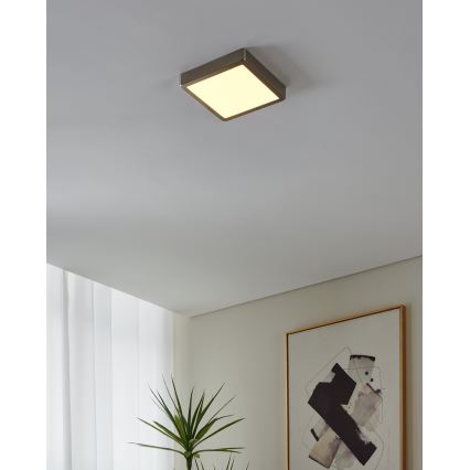 Eglo - Plafonnier LED dimmable pour salle de bains, 16,5 W, 230 V, IP44, compatible ZigBee, 21 x 21 cm