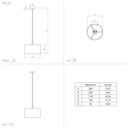 Eglo - Suspension filaire 1xE27/40W/230V d. 38 cm