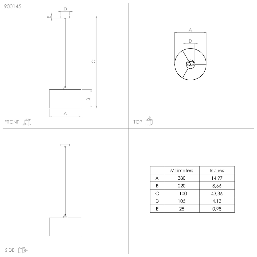 Eglo - Suspension filaire 1xE27/40W/230V d. 38 cm