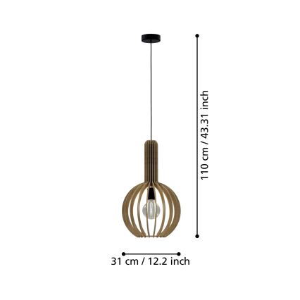 Eglo - Suspension filaire 1xE27/40W/230V d. 31 cm beige