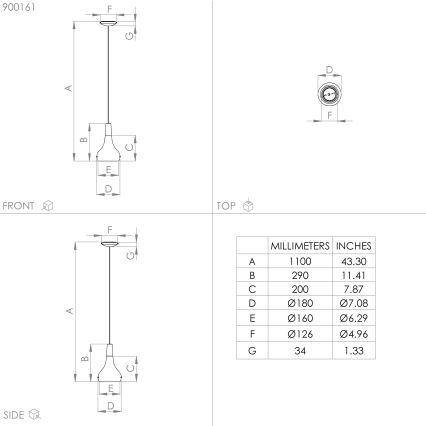 Eglo - Suspension filaire 1xE27/40W/230V diam. 18 cm noir