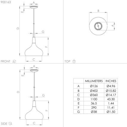 Eglo  - Suspension filaire 1xE27/40W/230V diam. 40 cm