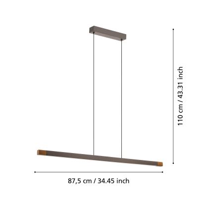 Eglo - Suspension filaire à intensité variable LED/18W/230V 3000K