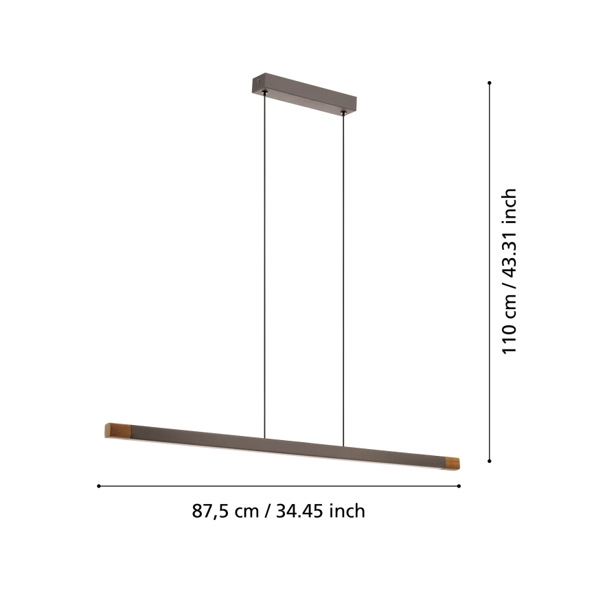 Eglo - Suspension filaire à intensité variable LED/18W/230V 3000K