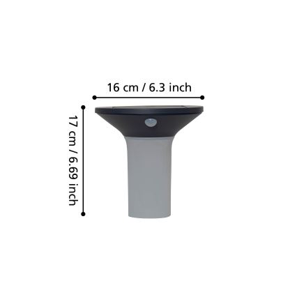 Eglo - Luminaire solaire LED d'extérieur avec détecteur 6xLED/0,03W/3,7V IP44