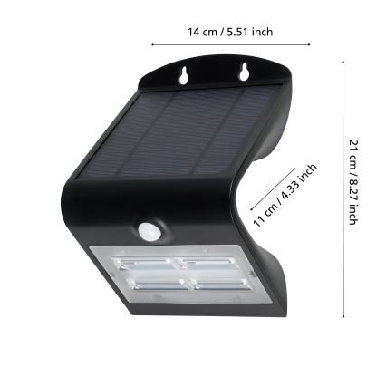 Eglo - Luminaire solaire LED d'extérieur avec détecteur LED/3,2W/3,7V IP54