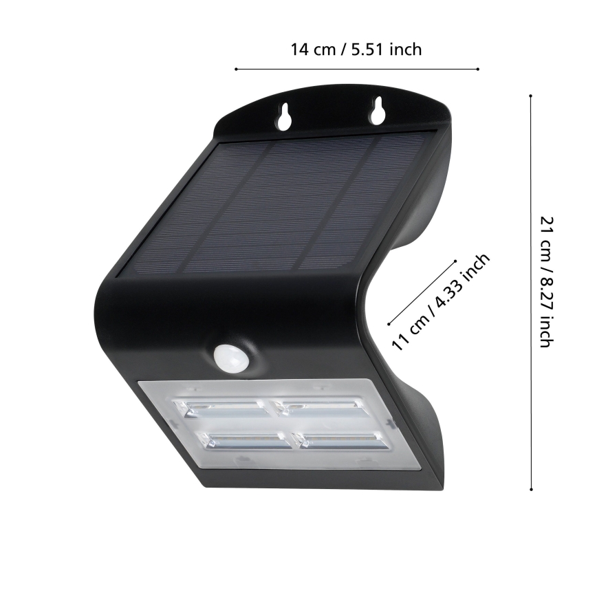 Eglo - Luminaire solaire LED d'extérieur avec détecteur LED/3,2W/3,7V IP54